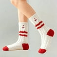 thumbnail image 2 of VISALY Christmas Warm Fuzzy Socks Thick Fluffy Warm Winter Cozy Plush Mid Tube Sock Soft Comfortable Sleep Home Socks for Women Men E One Size, 2 of 4