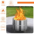 thumbnail image 4 of Tcbosik 16.7"H Smokeless Fire Pit with Removable Ash Pan - Portable Fire Pit - Stainless Steel Wood Burning Fireplace - Silver, 4 of 10