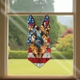 Patriotic Canine Defender German Shepherd with American Flag Window
