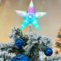 Colorful LED Christmas Tree Topper Star | Battery Powered Light Up Tree Top Decor | White Plastic Star with Colorful Lights | 5.9 Inch Holiday Decoration for Festive Celebrations