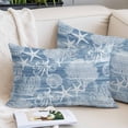thumbnail image 2 of Blue Coastal Throw Pillow Cover 20 x 30 Inch Decorative Pillow Cover Nautical Coral Starfish Shell Octopus Sea Lumbar Pillowcase Seasonal Rectangle Cushion Case for Couch Sofa Bed Living Room, 2 of 9