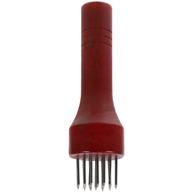EeaseMX Mazo ablandador de carne de acero inoxidable con mango de madera, cuchillas para carne, aguja, utensilio para cocinar carne de res, cerdo y pollo.