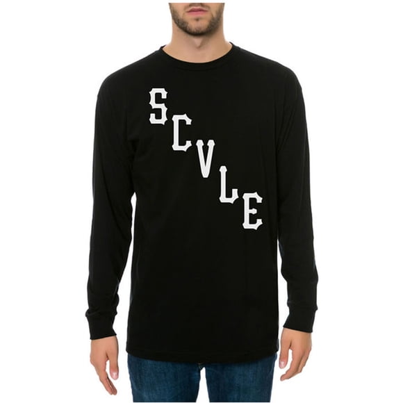Black Scale The Scvle Logo LS Graphic Camiseta para Hombre, Negro, X-Large