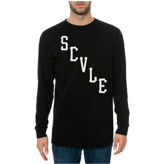 T-Shirt Graphique à Manches Longues Logo The Scvle pour Hommes, Noir, TG