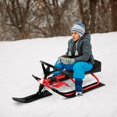 thumbnail image 6 of UBesGoo Steering Ski Snow Racer Sled with Twin Brakes,Steel Frame Snow Slide,Black and Red, 6 of 14