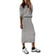 thumbnail image 1 of Conjunto Coordinado PRETTYGARDEN Suéter y Falda a Rayas Gris Talle S, 1 of 8