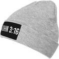 thumbnail image 2 of Beanies,John 3:16 Believer,Jesus Beanie Hat for Women Men Knit Skull Cap Winter Hat Knitted Hat Slouchy Hat Black, 2 of 8
