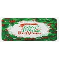 thumbnail image 1 of Christmas Kitchen Mat, Have a Happy Jolly Xmas Lettering Red Berries Framework Print, Plush Decorative Kitchen Mat with Non Slip Backing, 47" X 19", Green Red and White, by Ambesonne, 1 of 1