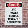 thumbnail image 5 of 2nd Power Source Available Generator OSHA Danger Aluminum Sign 24 Inch x 18 Inch - 10 Pack, 5 of 8