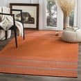 thumbnail image 2 of SAFAVIEH Montauk Jobeth Striped Cotton Area Rug, Orange/Red, 8' x 8' Square, 2 of 6