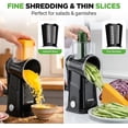 thumbnail image 3 of NutriChef 5-in-1 Cheese Grater & Shredder – Kitchen Grater with 5 Interchangeable Blades for Thin, Thick, Julienne, Wavy & Straight Cuts, Hand Crank, Suction Base & Storage Container (Black), 3 of 5
