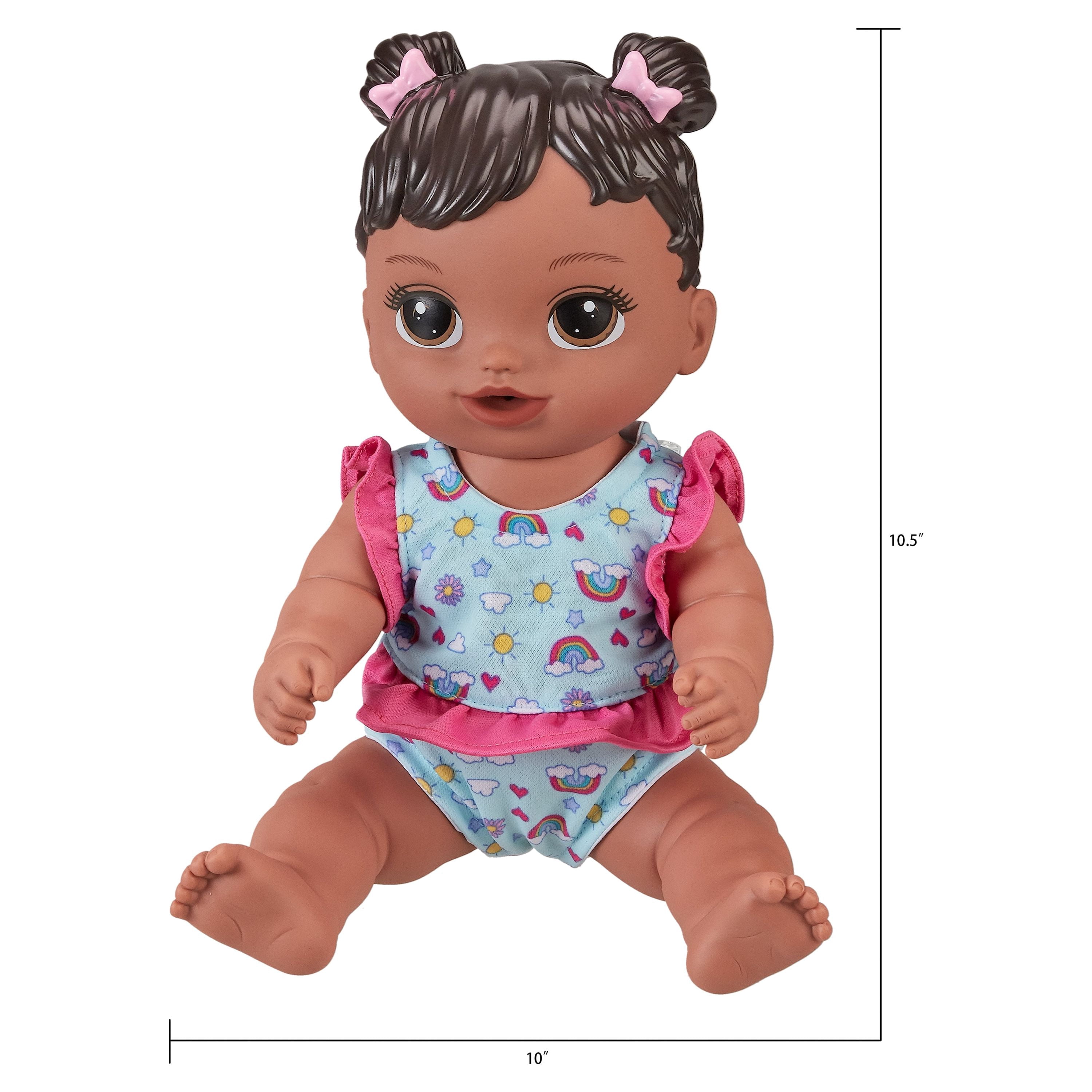 My Sweet Love Soft Baby and Unicorn Floaty Play Set, 2 Piece Bath Toy, Afro-American, Kids Ages 2+