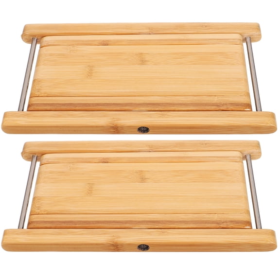 Worgeous Bamboo Folding Toilet Step Stool for Adults with Comfortable Footrest Design Beige 2pcs