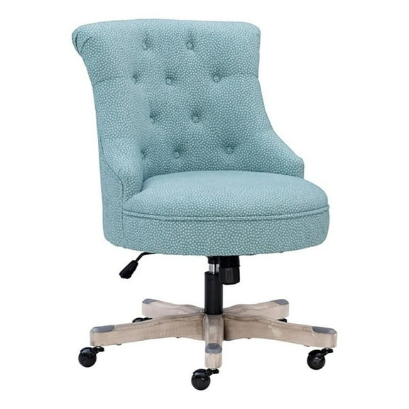 UrbanPro Transitional Wood/Fabric Office Chair in Light Blue/Gray