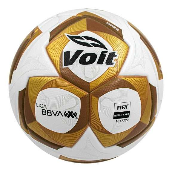 Voit Official Match Soccer Ball, FIFA Quality Pro Certified, Size 5, White and Gold, Professional Competition Grade