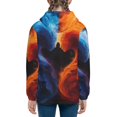 thumbnail image 6 of Pofeuu Red And Blue Abstract Print Teenage Zipper Hoodie Sweatshirts Hooded Casual Jackets With Pocket For Boys Girls-Small, 6 of 6