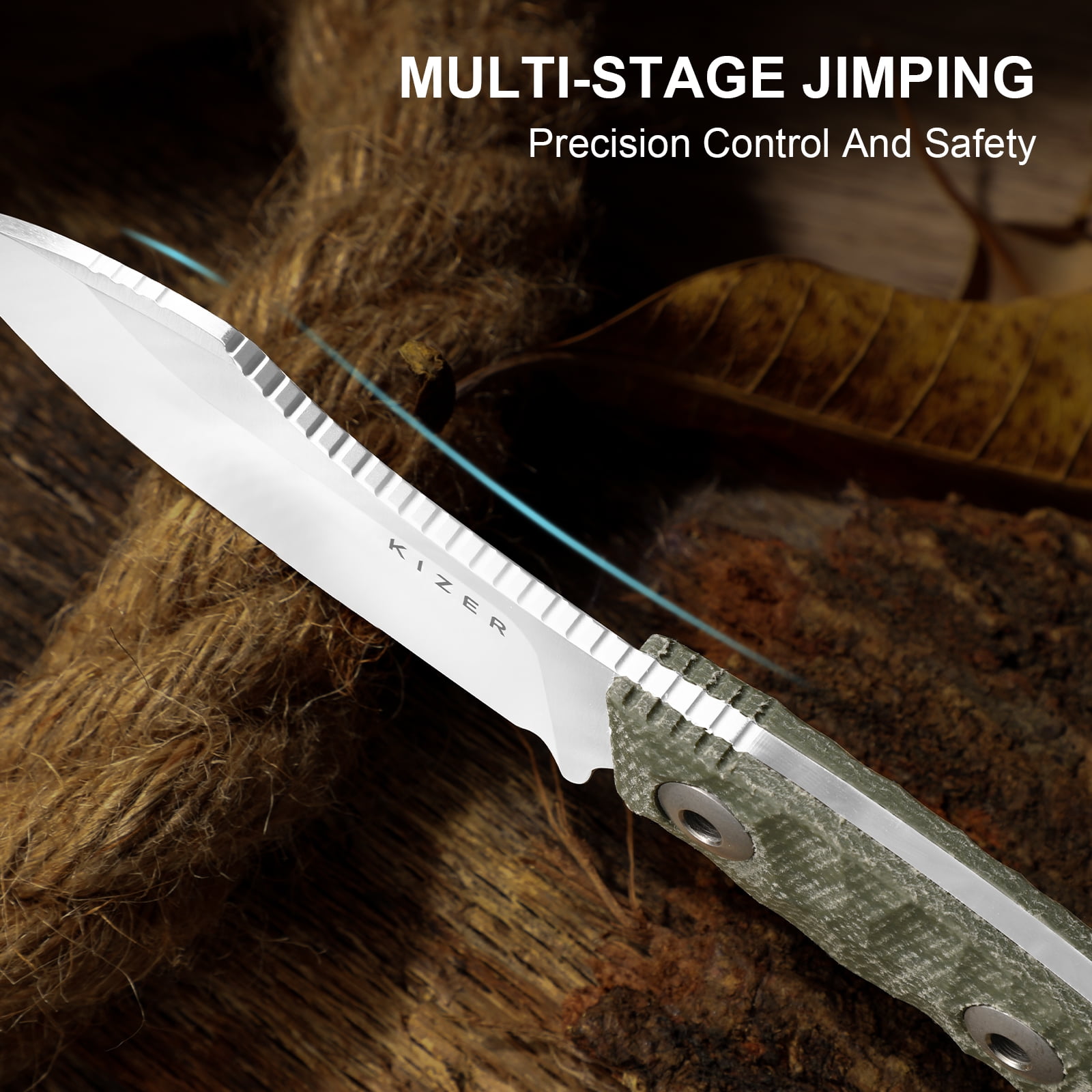 Kizer Rook Fixed Knife AEB-L Blade Micarta Handle With Sheath Camping 1090A4