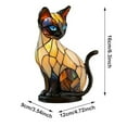 thumbnail image 2 of Eespoir Cats Lamp, Stained Glass Style Table Lamp, Resin Cat Shaped Lamp For Bedside, Living Room, Nursery, Night Light, Gift For Cat Lover, Decor(B), 2 of 2
