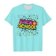 thumbnail image 4 of LUOGENLI T-Shirt pour Filles Enfants Rentrée des Classes Imprimé Décontracté Manches Courtes Haut T-Shirt Chemises pour Filles Tendance Printemps Bleu Clair 8-9 Ans, 4 of 7