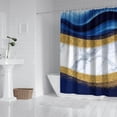thumbnail image 2 of Blue Gold Wave Marble Pattern Shower Curtain 84"x72" ,Bathroom Decorative Shower Curtains Set with 12 Hooks,Modern Waterproof Washable Shower Curtain, 2 of 6