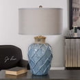 thumbnail image 2 of Uttermost Parterre Steel and Ceramic Table Lamp in Blue/Bronze/Beige, 2 of 5