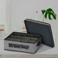 thumbnail image 7 of Household Essentials China Cup Chest with 12 Storage Compartments, Windowed with Side Handles, Perfect for Special Occasion China, Gray, 7 of 7