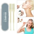 thumbnail image 1 of Recortador de vello nasal 2 en 1 mejorado, cuchillo de doble filo para vello nasal, herramienta portátil para eliminar el vello de las fosas nasales, recortador de vello nasal y de orejas para mujeres, 1 of 6
