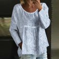 thumbnail image 2 of Holzkary 3/4 Sleeve Tops for Women Casual Flowy Printed Boho Peasant Tshirts Lightweight Fall Trendy Hiking Party Beach Blouses New Printed Loose Large Size Long Sleeved T Shirt Light Blue S, 2 of 5