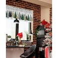 thumbnail image 4 of Merry Christmas Kitchen Valance,Plaid Xmas Tree Window Valances,Winter Snowflakes Short Curtains Window Treatment Rod Pocket Drapes,Grey Back Valances Curtain for Bedroom 54x18in, 4 of 6
