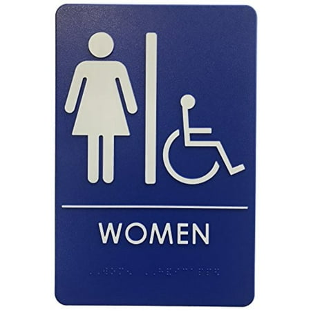 Rock Ridge Women Restroom Sign Blue/White - ADA Compliant