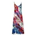 thumbnail image 4 of Cmfcve 4th of July Patriotic Dresses Sleeveless Deep-V Neck Summer Maxi Dress Lightweight Printed Beach Vacation Sundress, 4 of 5
