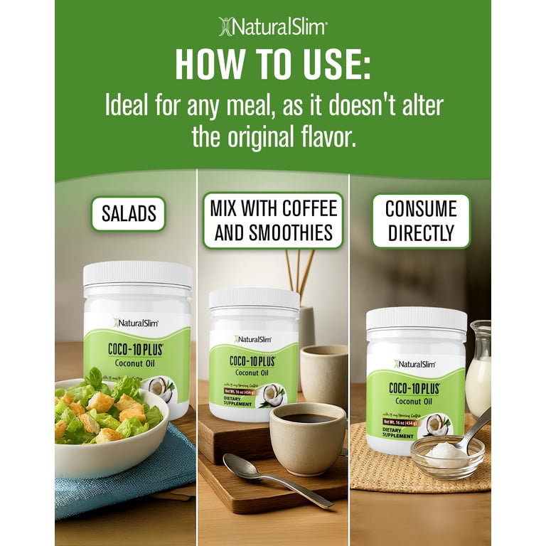 NaturalSlim Coco-10 Plus, Organic Coconut Oil and CoQ10 Blend