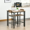 thumbnail image 4 of 3 Piece Bar Table Set, Industrial Counter Height Dining Table Set, Bar Table & Chairs with Steel Legs & Footrests, Black, 4 of 7