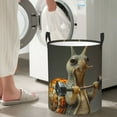 thumbnail image 4 of Lsque Surreal Weightlifting Snail pattern Laundry Hamper Basket, Tall Woven Rope Hamper Basket for Clothes, Lightweight Storage Basket, Collapsible Waterproof-Small, 4 of 8