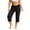 Black, variant on Womens Capri Pajama Pants Lettuce Hem Lounge Pants Mid Rise Pj Bottoms Casual Comfy Soft Sleepwear