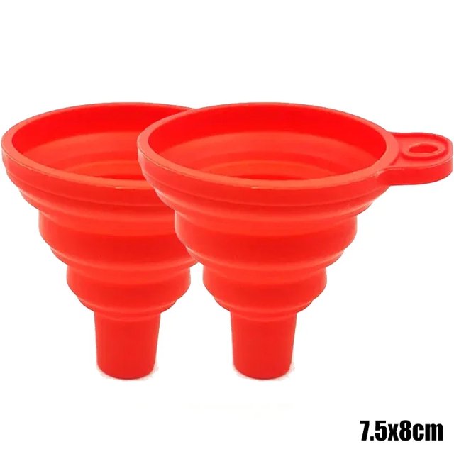 Embudo plegable para motor de coche, embudo de silicona para líquido, lavadora, cambio de líquido, embudo portátil para cambio de aceite de motor de coche, accesorios para coche, 2 uds.
