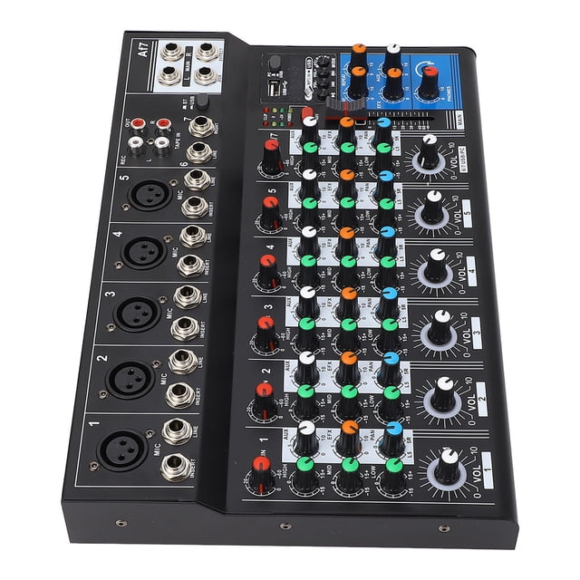 Mezclador de Sonido, Mezclador de Sonido de 7 Canales Ampliateo compatible para transmisión en vivo