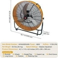 thumbnail image 3 of M optimized 24"/30"/36" High Velocity Drum Fan, 3-Speed Adjustable Floor Fan with 360° Tilt, Portable Air Circulator for Warehouse, Garage, Basement, 3 of 7