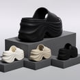 thumbnail image 6 of RotHome Platform Cloud Slides for Women Open Toe Round Non Slip Shower Shoes Soft Cushion Lightweight House Slippers Casual Summer Vacation Beach Walking Sandals, 6 of 6