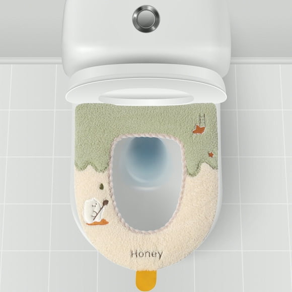 YYHQDS Housse de Siège de Toilette Automne et Hiver, Coussin Épais Chaud pour s'Asseoir, Coussin de Siège de Toilette Moelleux pour Temps Froid, Housse de Toilette Douce et Confortable pour Confort Hiver Soldes Aujourd'hui Offres Prime