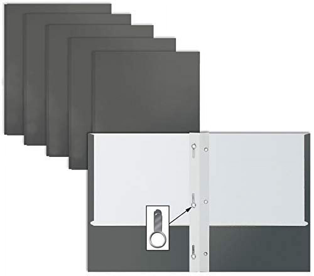Better Office 2 Pocket Glossy Yellow Folders With Prongs - 25 Pack, Letter Size, Heavy Duty Paperboard