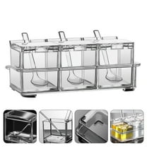 GOOHOCHY  Seasoning Jar Set Pot Storage Bottle with Spoon Tray Jars Lid