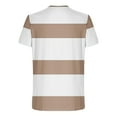 thumbnail image 4 of VSSSJ Men's Big and Tall T-Shirts Casual Striped Color Block Short Sleeve Shirt Fashion Loose Summer Crewneck Sports Muscle T Shirt Khaki XXXL, 4 of 5