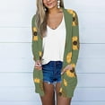 thumbnail image 2 of CEHVOM Femmes à la Mode Manches Longues Col Rond Imprimé Floral Cardigan Veste Dégagement, 2 of 5