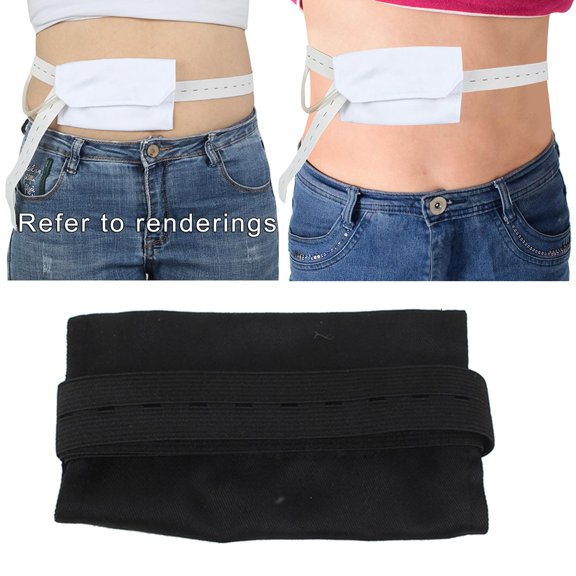 Rodamientos de cinturón para diálisis peritoneal Línea de diálisis de drenaje seguro ajustable para gastrostomía, soporte para tubo de tubo G - negro Negro A