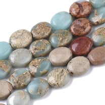 U8MO 39pcs/Strd Oval Natural Aqua Terra Jasper Stone Beads Smooth Loose Spacer 10x8mm