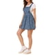 thumbnail image 4 of Vestido mini overall lindo para mujer con tirantes ajustables en azul con estrellas, 4 of 8