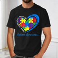 thumbnail image 2 of Autism Awareness Shirt Men: Autism Acceptance T Shirt Autism Support Inspirational Short Sleeve Tee Tops(Black,L), 2 of 4