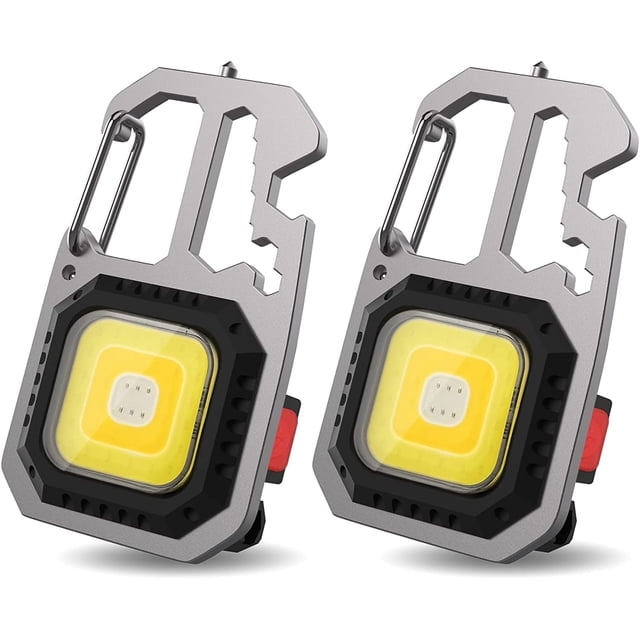 PCS Mini Luz de Trabajo Portátil 800 Lumen 7 Modos Llavero Linterna Impermeable Luces de Inspección Recargables, con Abrebotellas, Base Magnética, para Camping/Reparación/Emergencia JFHHH pequeña