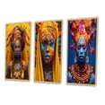 thumbnail image 3 of Designart "Vibrant Festivities Traditional African Portraits II" Boho Woman Framed Wall Art Set Of 3 - Yellow Woman Boho Frame Gallery Set For Office Decor, 3 of 6